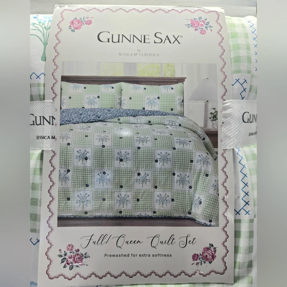 Gunne Sax by Jessica McClintock Floral Ruffle Quilt Set Full/Queen 86